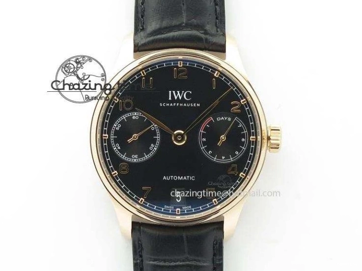 MIROTIME 0422 Thermal Portuguese Real PR Real Annual Calendar IW503501 RG ZF 1:1 Best Edition White Dial on Black Leather Strap A 7150